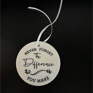 Inspirational White Ceramic Holiday Ornament